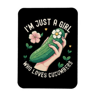 Just A Girl Who Loves Cucumbers - Funny Vegetarian Magnet