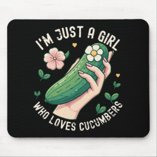 Just A Girl Who Loves Cucumbers - Funny Vegetarian Mouse Pad