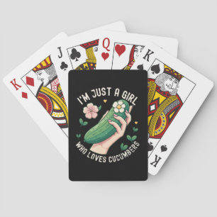 Just A Girl Who Loves Cucumbers - Funny Vegetarian Playing Cards