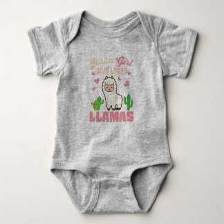 just a girl who loves cute llamas baby bodysuit