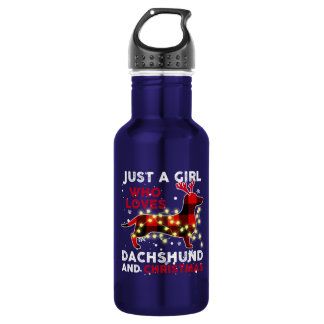 Just A Girl Who Loves Dachshund And Christmas 532 Ml Water Bottle