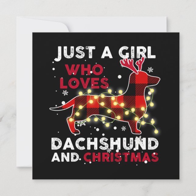 Just A Girl Who Loves Dachshund And Christmas Card (Front)
