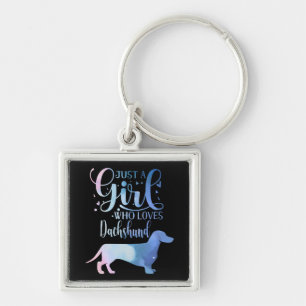 Just A Girl Who Loves Dachshund Dog Lover Female Key Ring