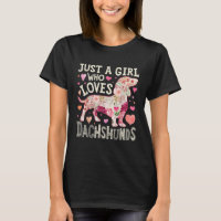 Just A Girl Who Loves Dachshunds Dog Silhouette
