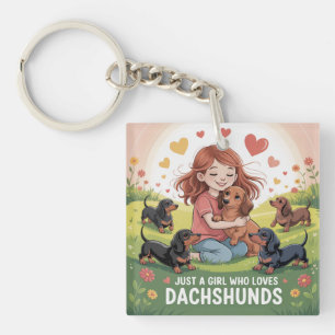 Just A Girl Who Loves Dachshunds Key Ring