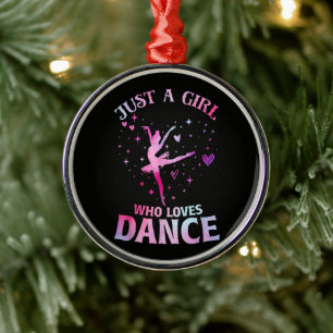 Just A Girl Who Loves Dance Ballet Dancer Heart Metal Ornament