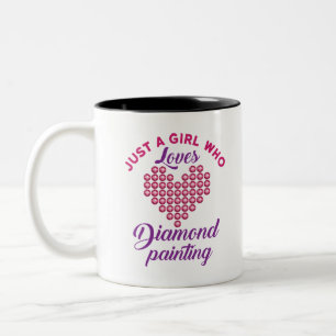 Just a Girl Who Loves Diamond Painting Two-Tone Coffee Mug