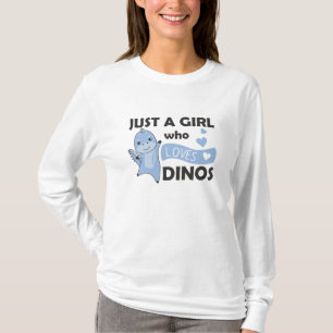 Just A Girl Who Loves Dinos Sweet Dinosaur T-Shirt