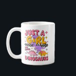 Just A Girl Who Loves Dinosaurs Coffee Mug<br><div class="desc">Sip your favourite drink in prehistoric style with this “Just A Girl Who Loves Dinosaurs” mug! Perfect for coffee, tea, or hot chocolate, this fun mug features cute dinosaur graphics and bold lettering to show off your dino pride. Whether you’re a budding paleontologist or just obsessed with Jurassic creatures, this...</div>