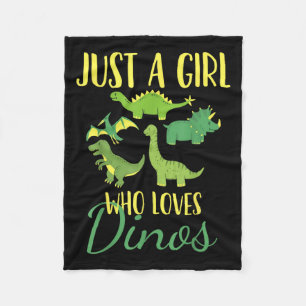 Just A Girl Who Loves Dinosaurs  Fleece Blanket