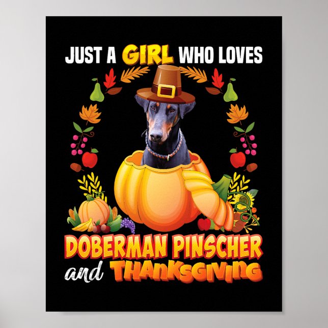 Just A Girl Who Loves Doberman Pinscher Dog And Th Poster (Front)