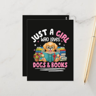 Just A Girl Who Loves Dogs And Books Reading Postcard
