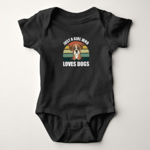 Just A Girl Who Loves Dogs Boxer Dogs Puppy Baby Bodysuit