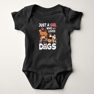 Just A Girl Who Loves Dogs Cute Dog Lover Baby Bodysuit