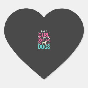 Just A Girl Who Loves Dogs Heart Sticker