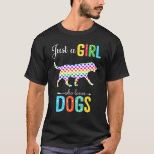 Just A Girl Who Loves Dogs Love Pattern Dogs T-Shirt