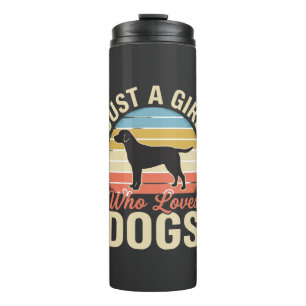 Just a Girl Who Loves Dogs Vintage Dog Lover Thermal Tumbler