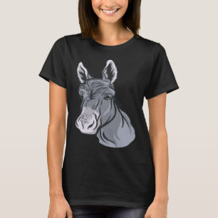Just A Girl Who Loves Donkeys Cute Donkey Head Rea T-Shirt