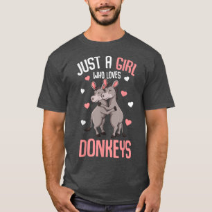 Just a Girl who loves Donkeys Farmers Donkey Kids T-Shirt