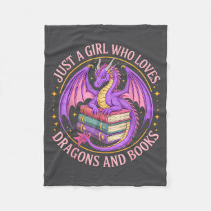 Just A Girl Who Loves Dragons And Books Fantasy Dr Fleece Blanket