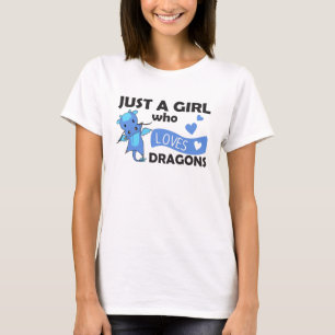 Just A Girl Who Loves Dragons Cute Animals Heart T-Shirt