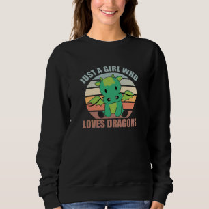 Just A Girl Who Loves Dragons Cute Animals Vintage Sweatshirt
