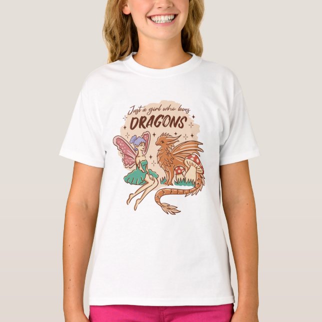 Just a Girl Who Loves Dragons Fairy T-Shirt (Front)