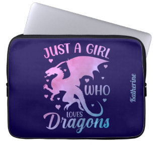  Just A Girl Who Loves Dragons - Fantasy Dragon Laptop Sleeve