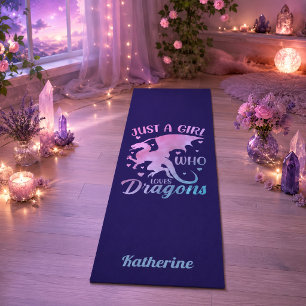Just A Girl Who Loves Dragons - Fantasy Dragon Yoga Mat