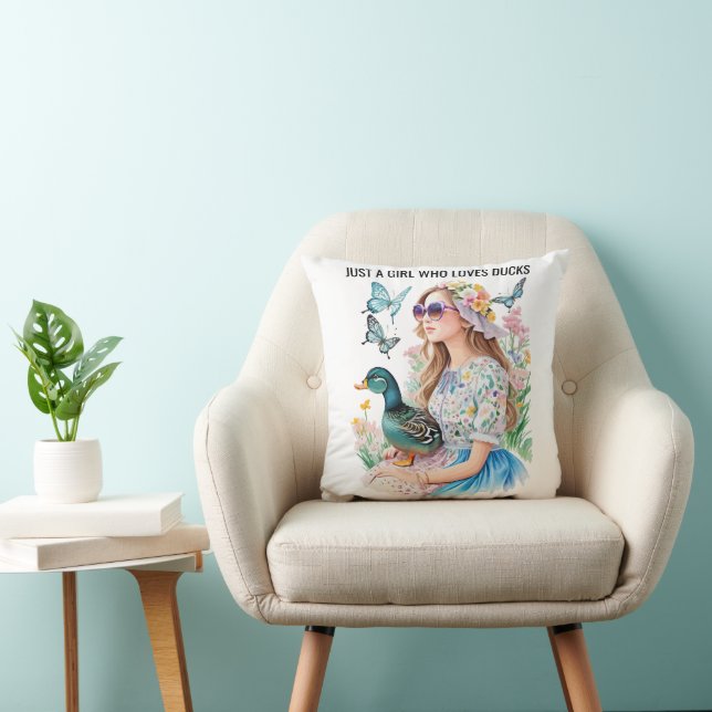 Just A Girl Who Loves Ducks Custom Photo Text on  Cushion (Chair)
