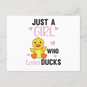 Just A Girl Who Loves Ducks - Cute Animals Duck Postcard