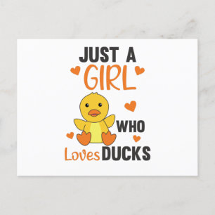 Just A Girl Who Loves Ducks - Cute Animals Duck Postcard