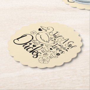 Just A Girl Who Loves Ducks Cute Ducks Lovers Cool Paper Coaster