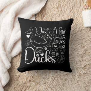 Just A Girl Who Loves Ducks Cute Ducks Owner Funny Cushion