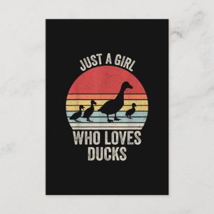 Just A Girl Who Loves Ducks Duck Owner Lover Enclosure Card