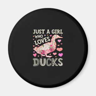 Just A Girl Who Loves Ducks Funny Duck Silhouette Magnet