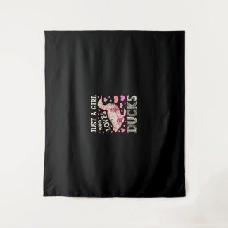 Just A Girl Who Loves Ducks Funny Duck Silhouette Tapestry