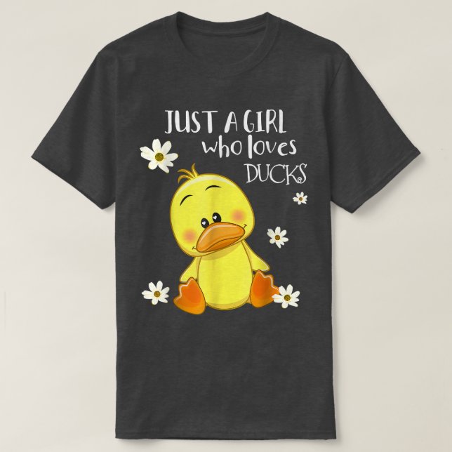 Just a Girl Who Loves DucksCute Duck Lover Owner  T-Shirt (Design Front)