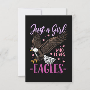 Just A Girl Who Loves Eagles RSVP Card