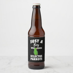 Just A Girl Who Loves Eclectus Parrot Beer Bottle Label