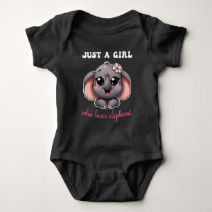 Just A Girl Who Loves Elephant Cute Elephant Baby Bodysuit