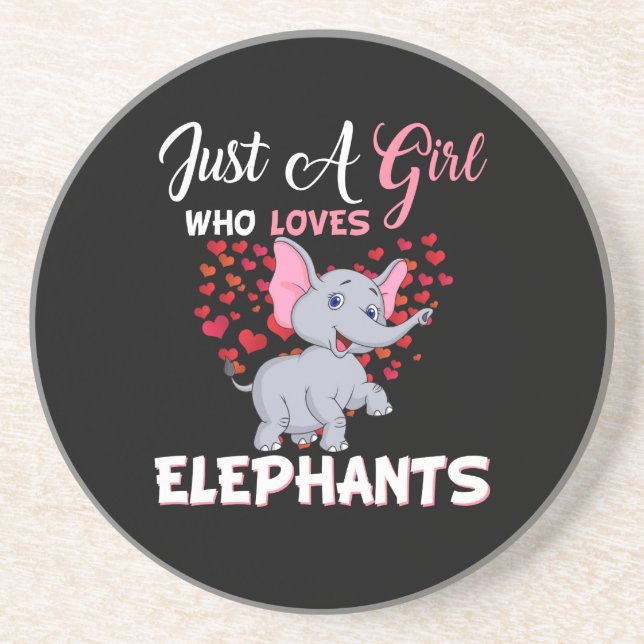 Just A Girl Who Loves Elephants Gifts Coaster (Front)
