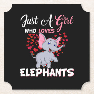 Just A Girl Who Loves Elephants Gifts Paper Coaster