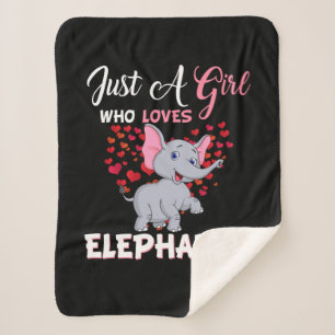 Just A Girl Who Loves Elephants Gifts Sherpa Blanket