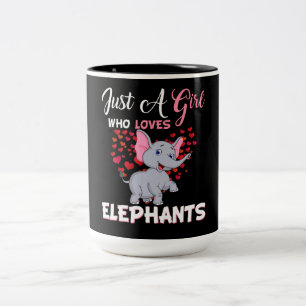 Just A Girl Who Loves Elephants Gifts Two-Tone Coffee Mug