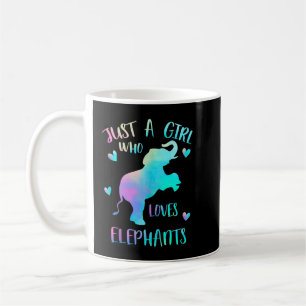 Just a Girl Who Loves Elephants Watercolor Elephan Coffee Mug