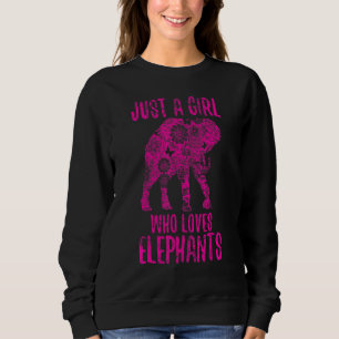 Just A Girl Who Loves Elephants White Vintage 1 Sweatshirt