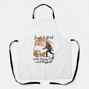Just A Girl Who Loves Fall And Bigfoot Gift Thanks Apron