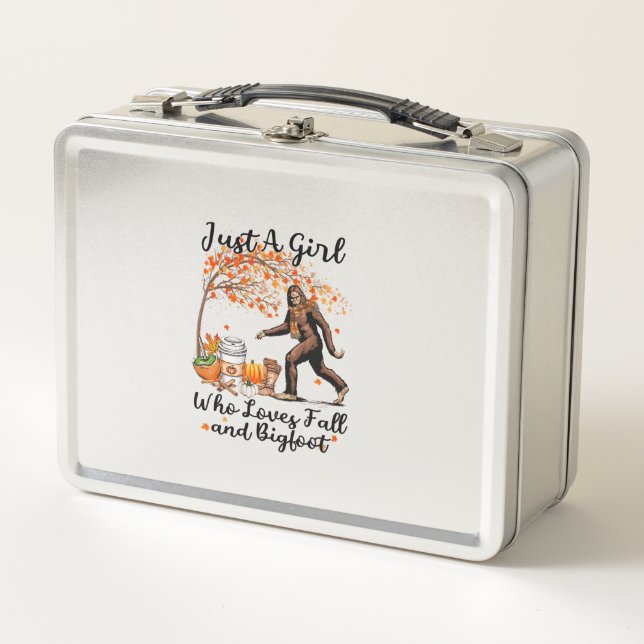 Just A Girl Who Loves Fall And Bigfoot Gift Thanks Metal Lunch Box (Front)