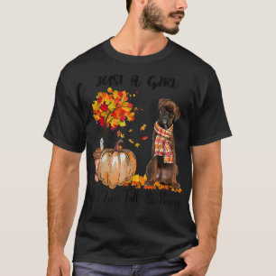 Just A Girl Who Loves Fall And Brindle Boer Pumpki T-Shirt